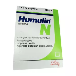 Хумулин НПХ инсулин (Humulin-NPH) 100 МЕ/мл сусп. для ин. 3мл 5шт