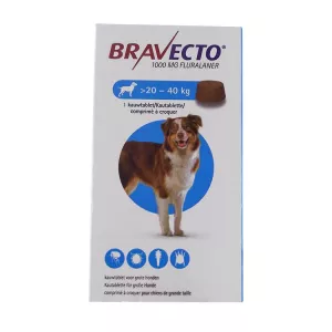 Бравекто для собак 20 - 40 кг ГЕРМАНИЯ! таблетки жевательные 1000мг (для крупных пород) №1